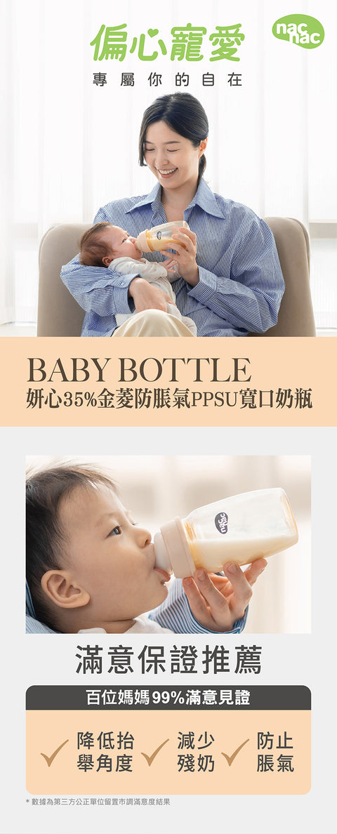 nac nac 妍心35%金菱防脹氣PPSU寬口奶瓶270mL