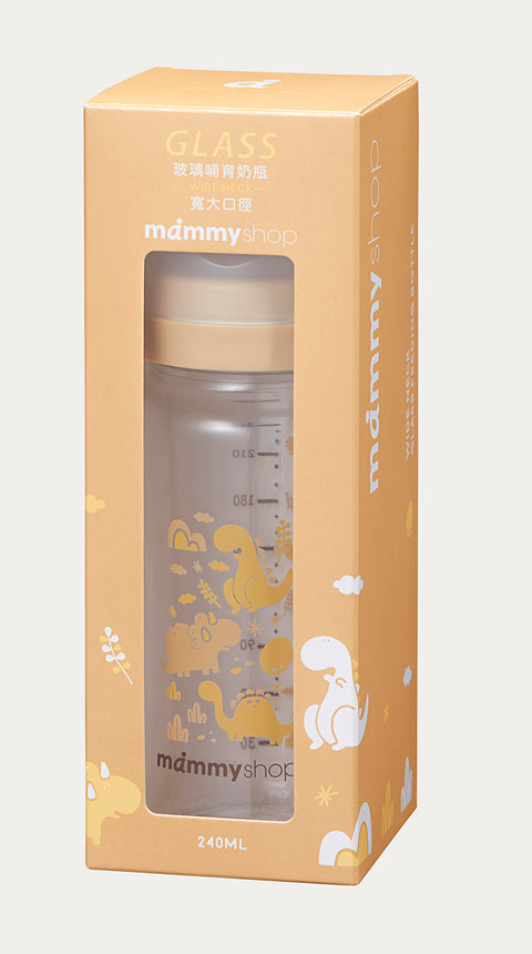 mammyshop 媽咪小站 母感體驗2.0-寬口玻璃奶瓶 240ml